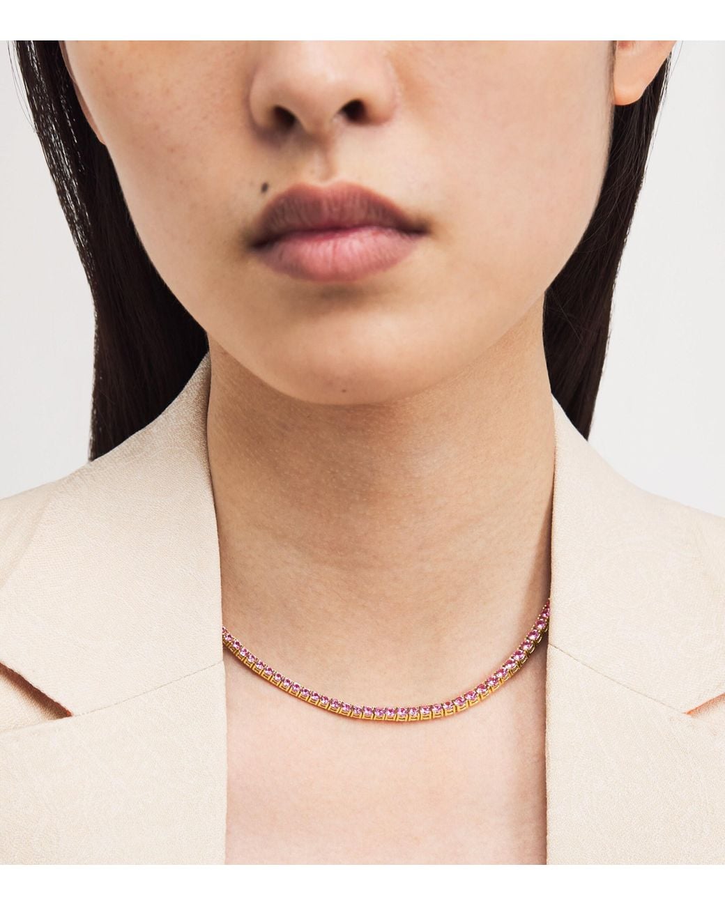 Anita Ko Metallic And Sapphire Hepburn Necklace