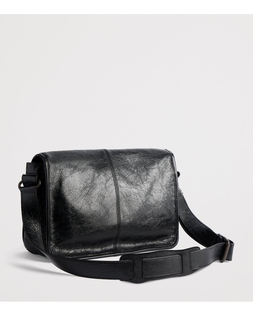 Balenciaga White Crinkled Calfskin Le City Messenger Bag for men