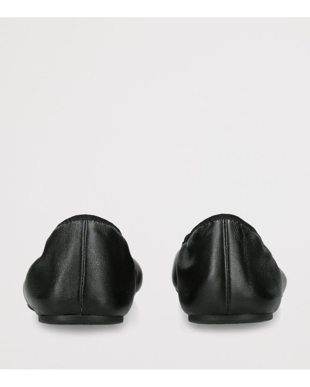 Tory Burch Black Leather Reva Travel Ballet Flats