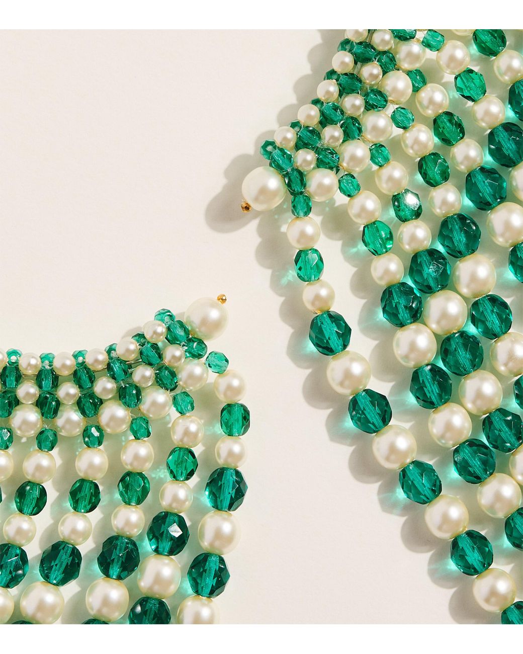 Coppola E Toppo Green Beaded Frangia Necklace