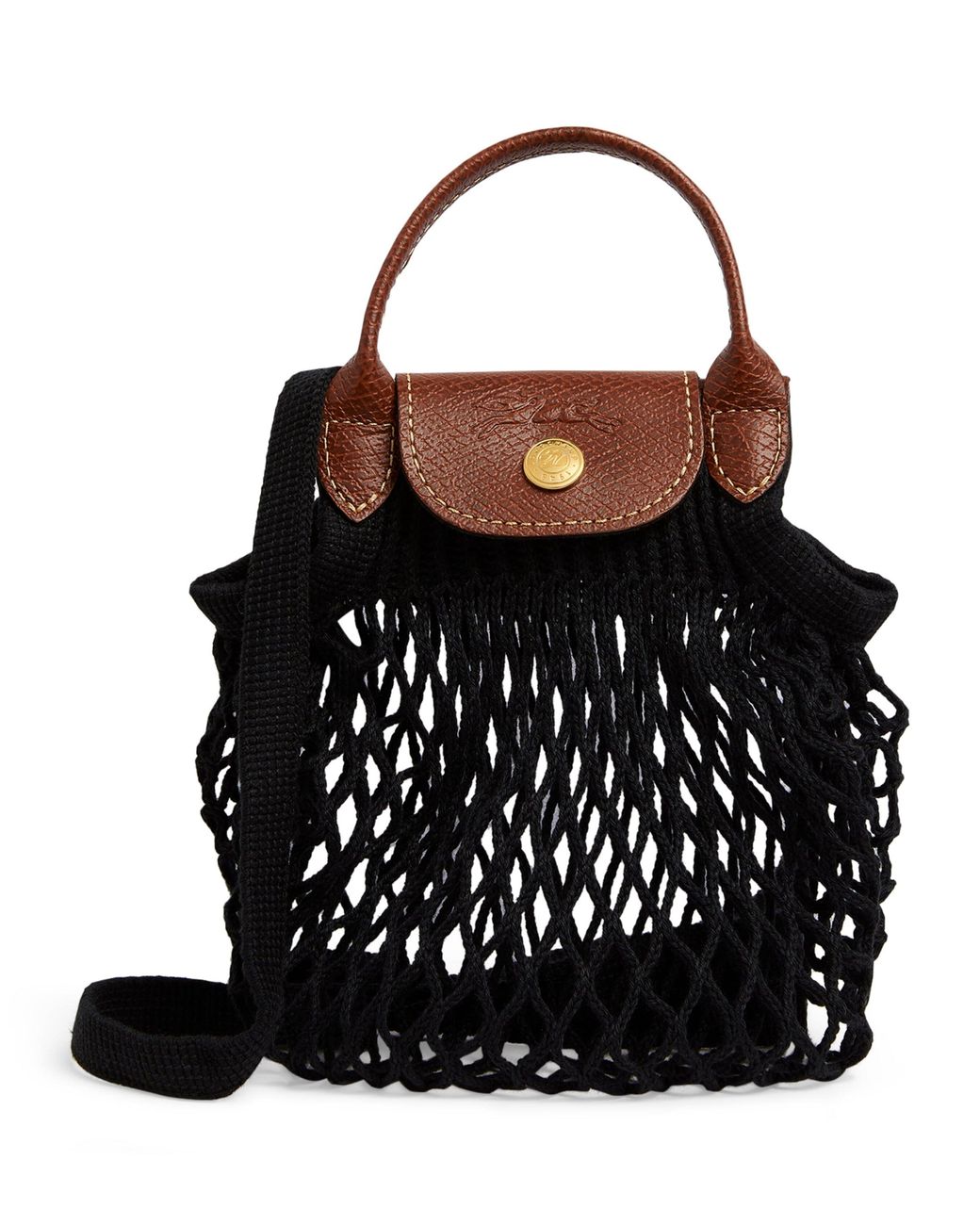 Longchamp Black Extra-Small Le Pliage Filet Mesh Bag