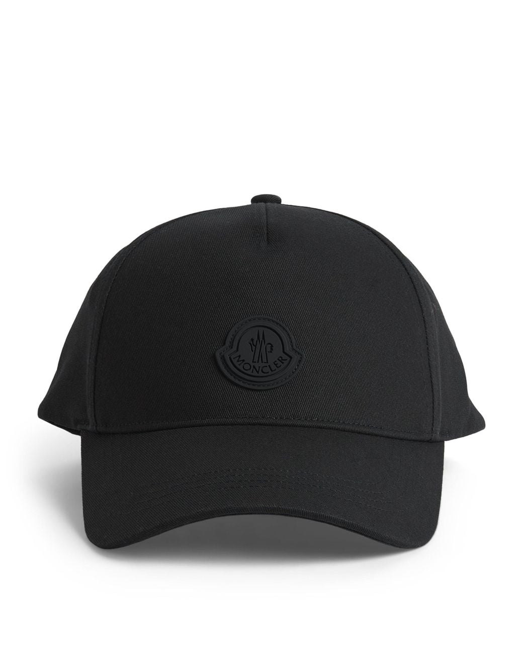 Moncler Black Cotton Logo Baseball Cap for men