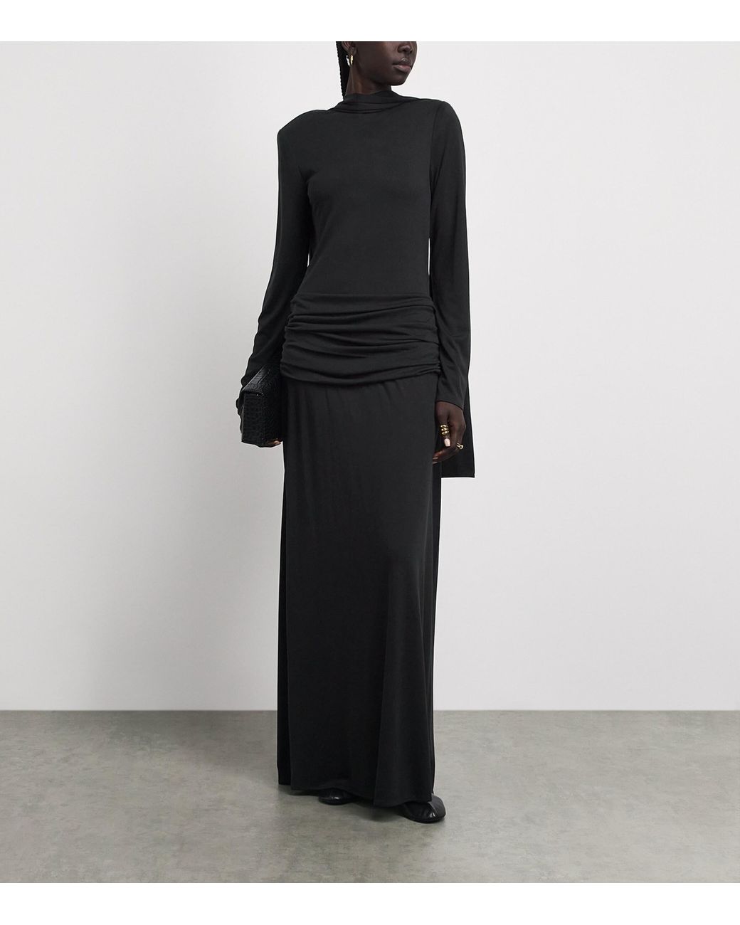 Voranida Black High-Neck Mols Maxi Dress