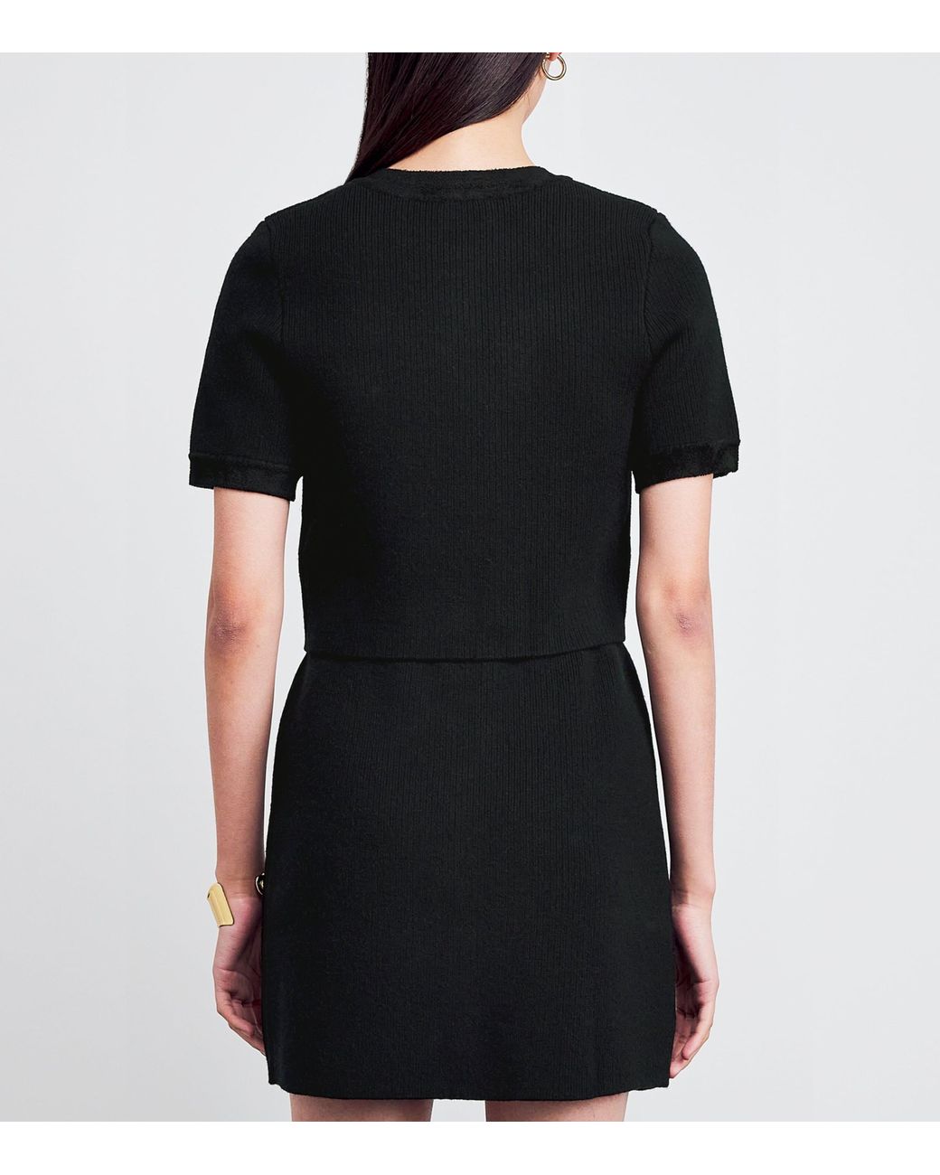 Claudie Pierlot Black Knitted Short-Sleeve Top