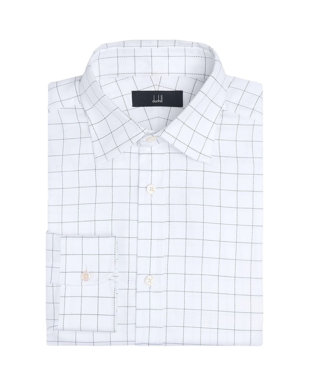 Dunhill White Cotton Check Shirt for men