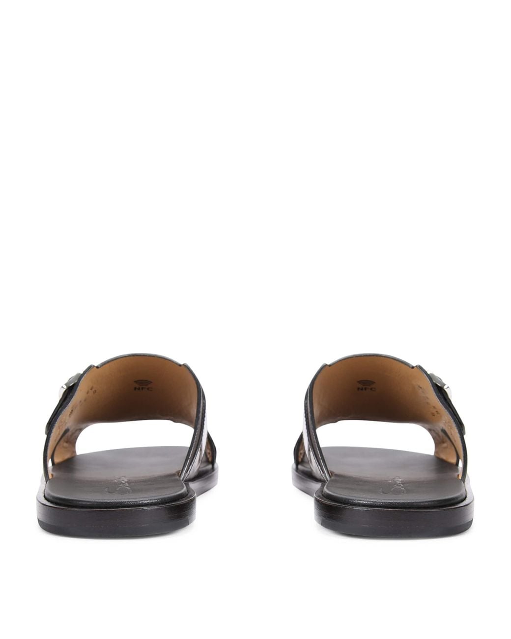 Santoni Black Crocodile Monk Sandals for men