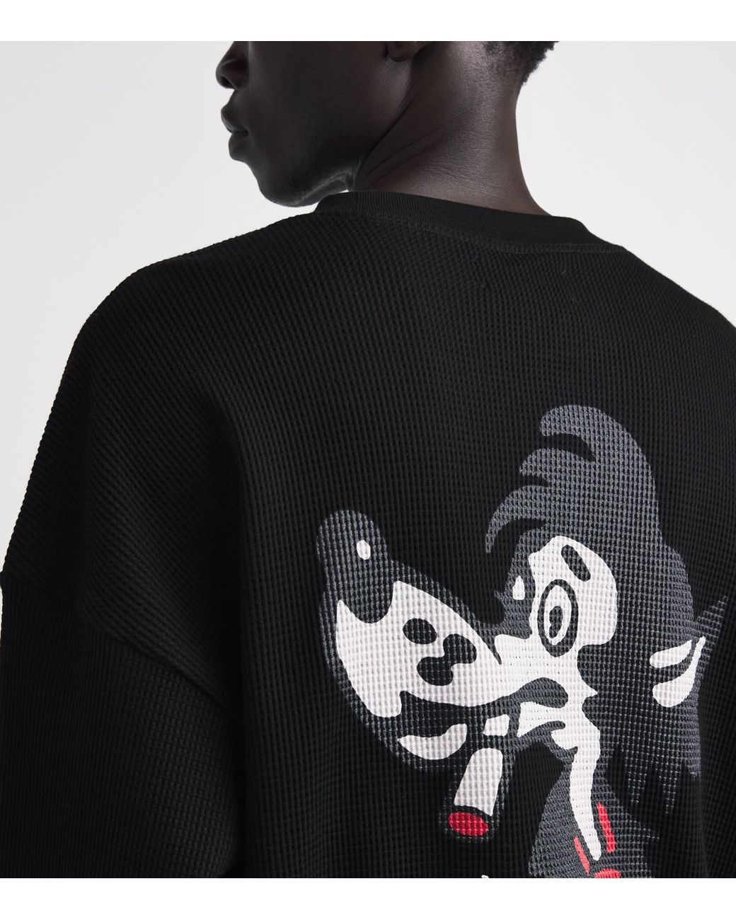 Amiri Black Cotton Smoking Wolf Long-Sleeve T-Shirt for men