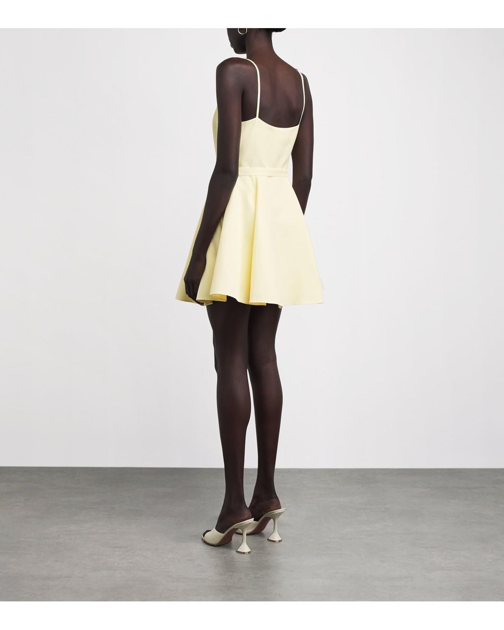 Maje Natural Satin Embellished Mini Dress