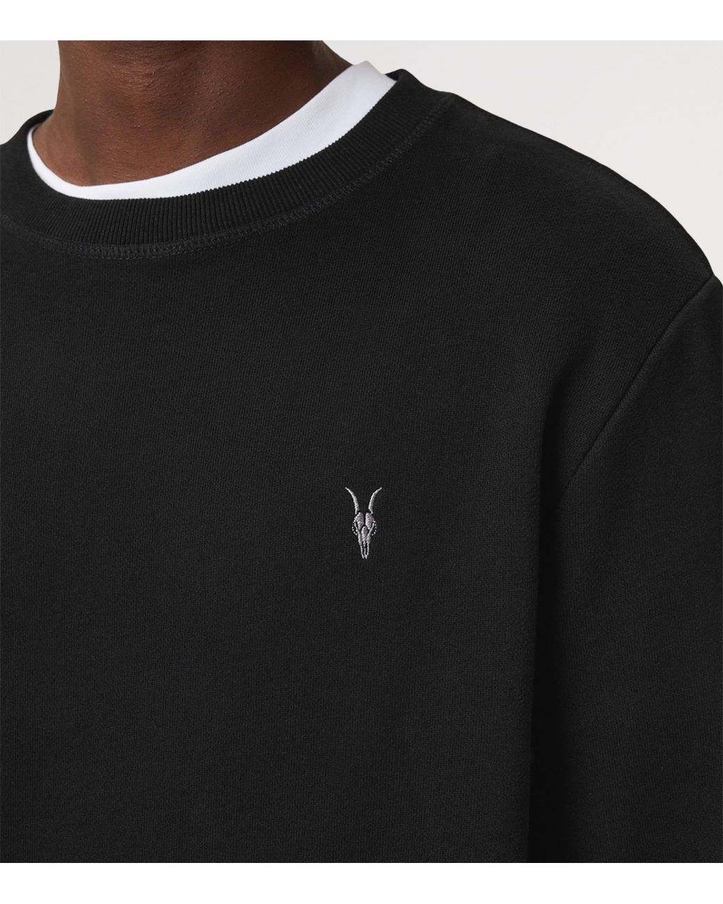 AllSaints Black Organic Cotton Raven Sweatshirt for men
