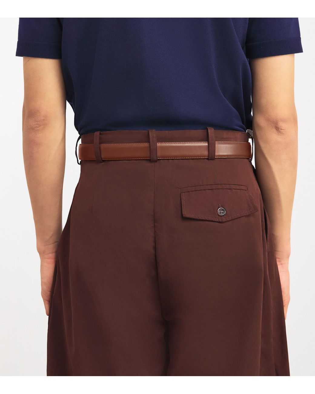 Polo Ralph Lauren Brown Silver Branded Leather Belt for men
