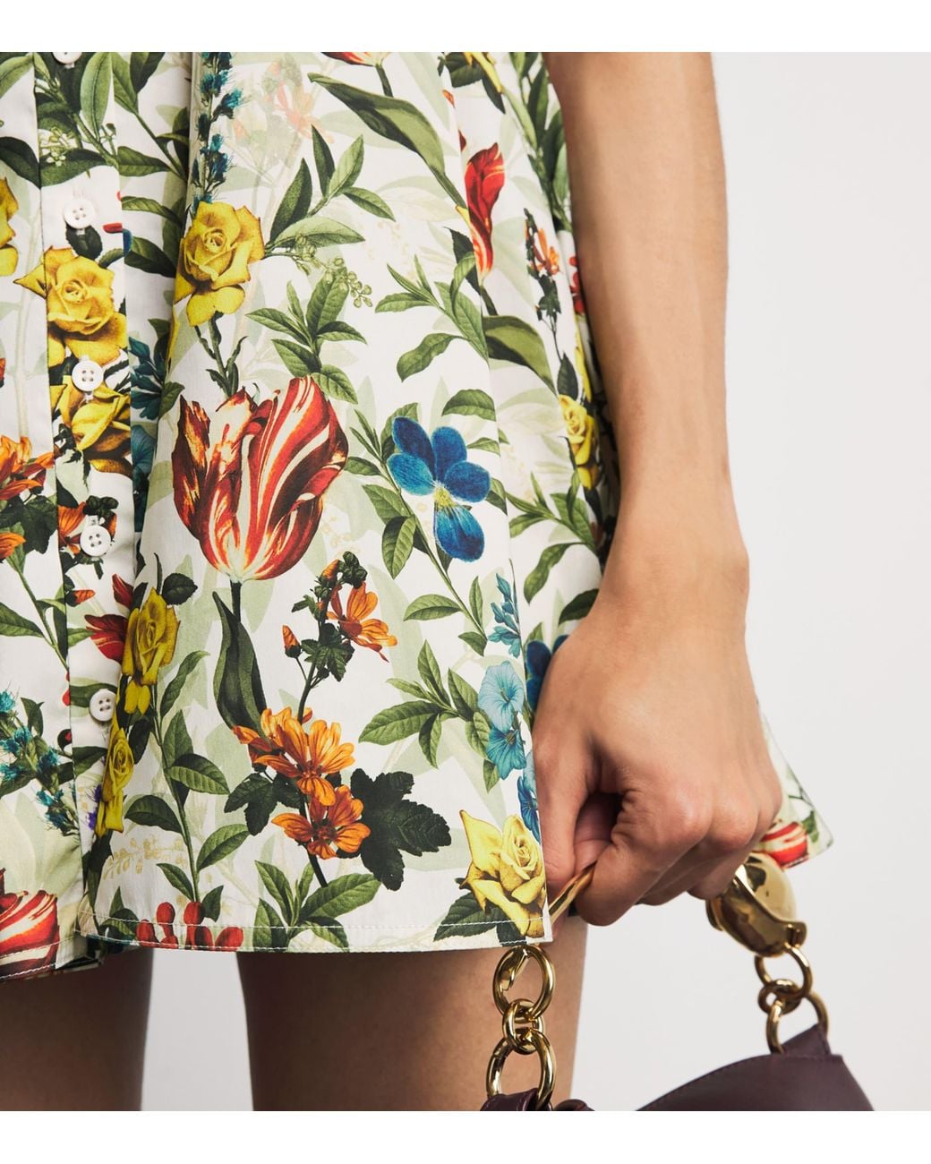 Alice + Olivia Green Floral Kim Mini Dress