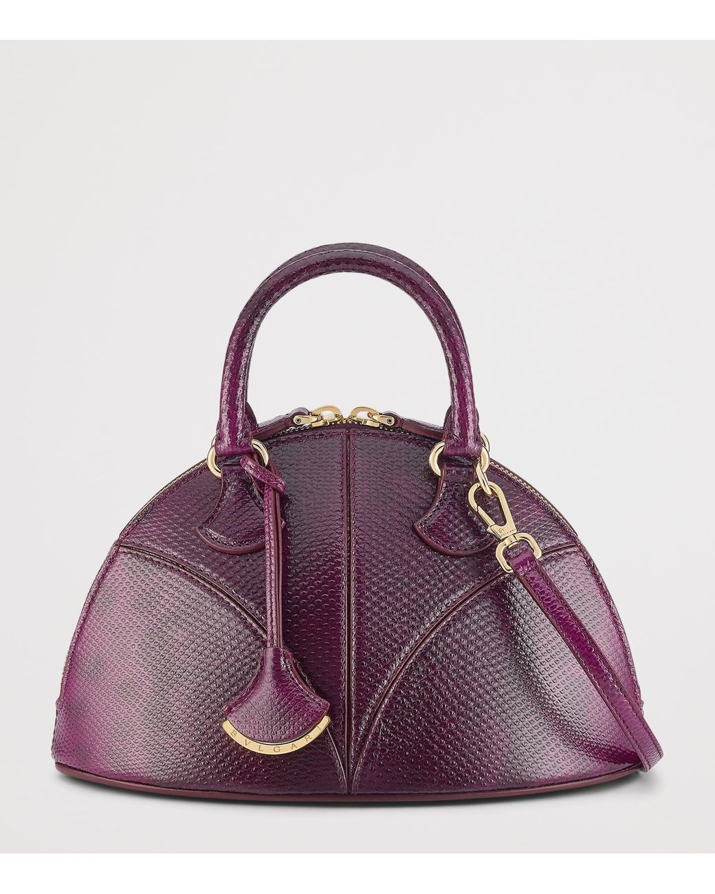 BVLGARI Purple Small Leather Marquise Top-Handle Bag