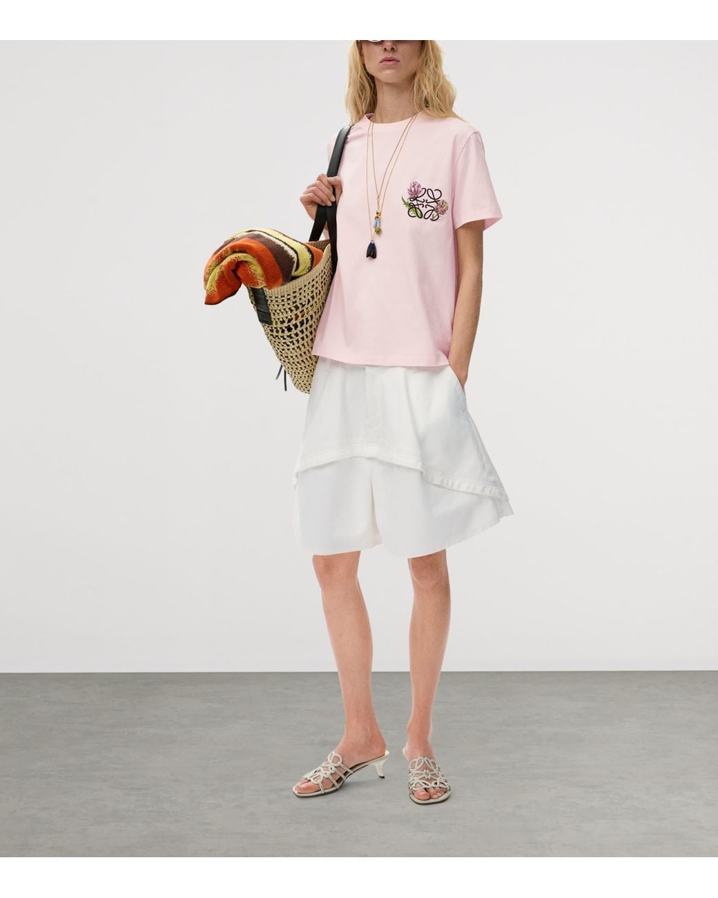 Loewe White X Paula's Ibiza Cotton Panelled Shorts