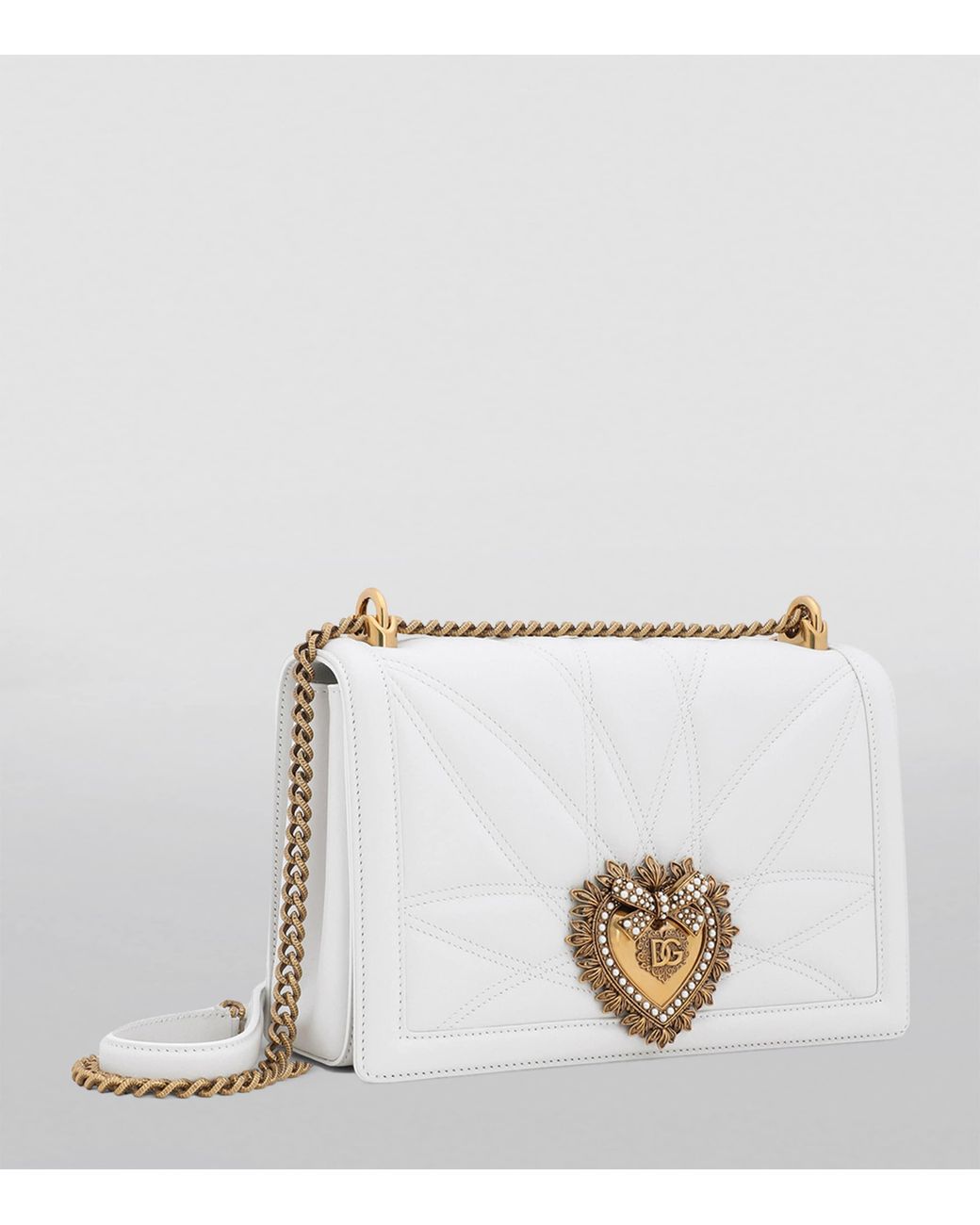 Dolce & Gabbana White Large Devotion Cross-Body Bag