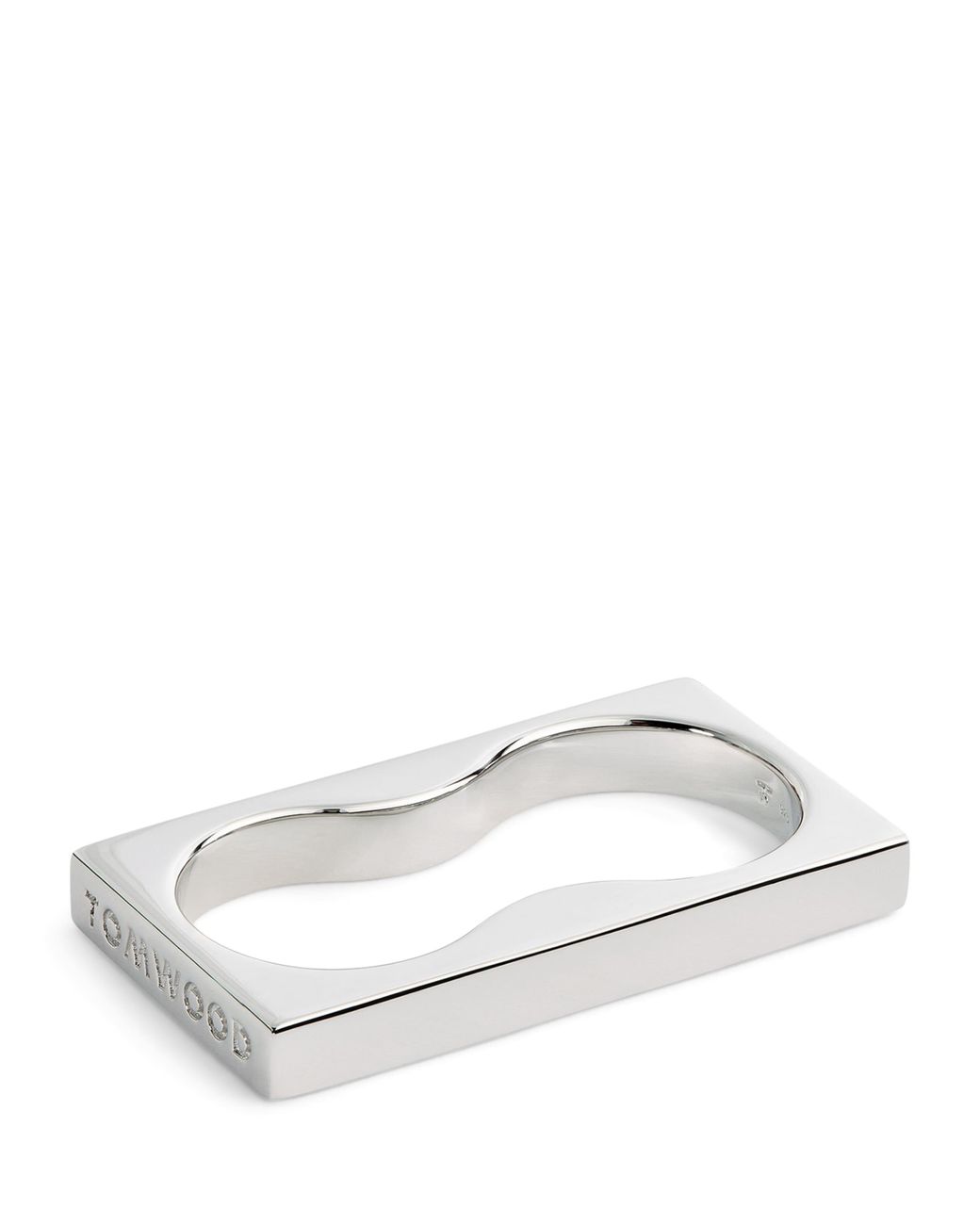 Tom Wood White Sterling Double Square Ring for men