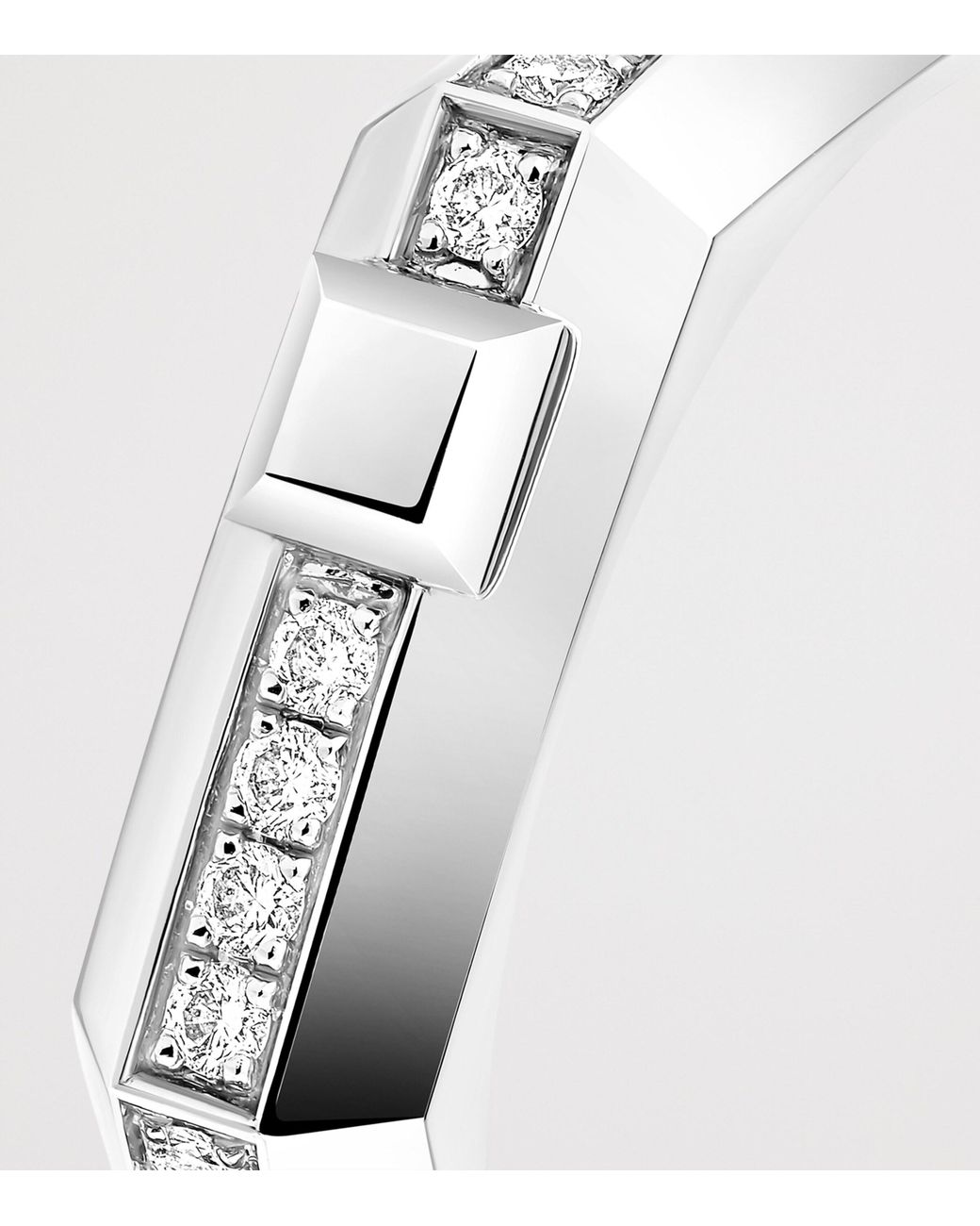 Messika White Moderniste And Diamond Small Pavé Ring