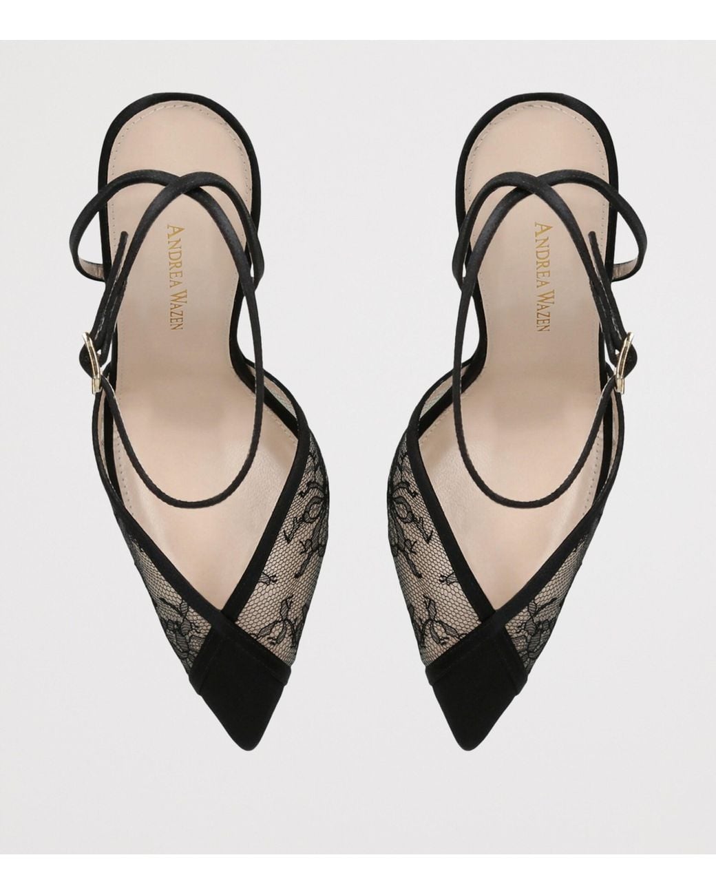 Andrea Wazen Metallic Lace Lenny Pumps 105