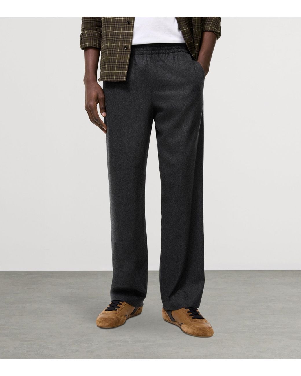 Burberry Black Wool-Cashmere Straight Trousers for men