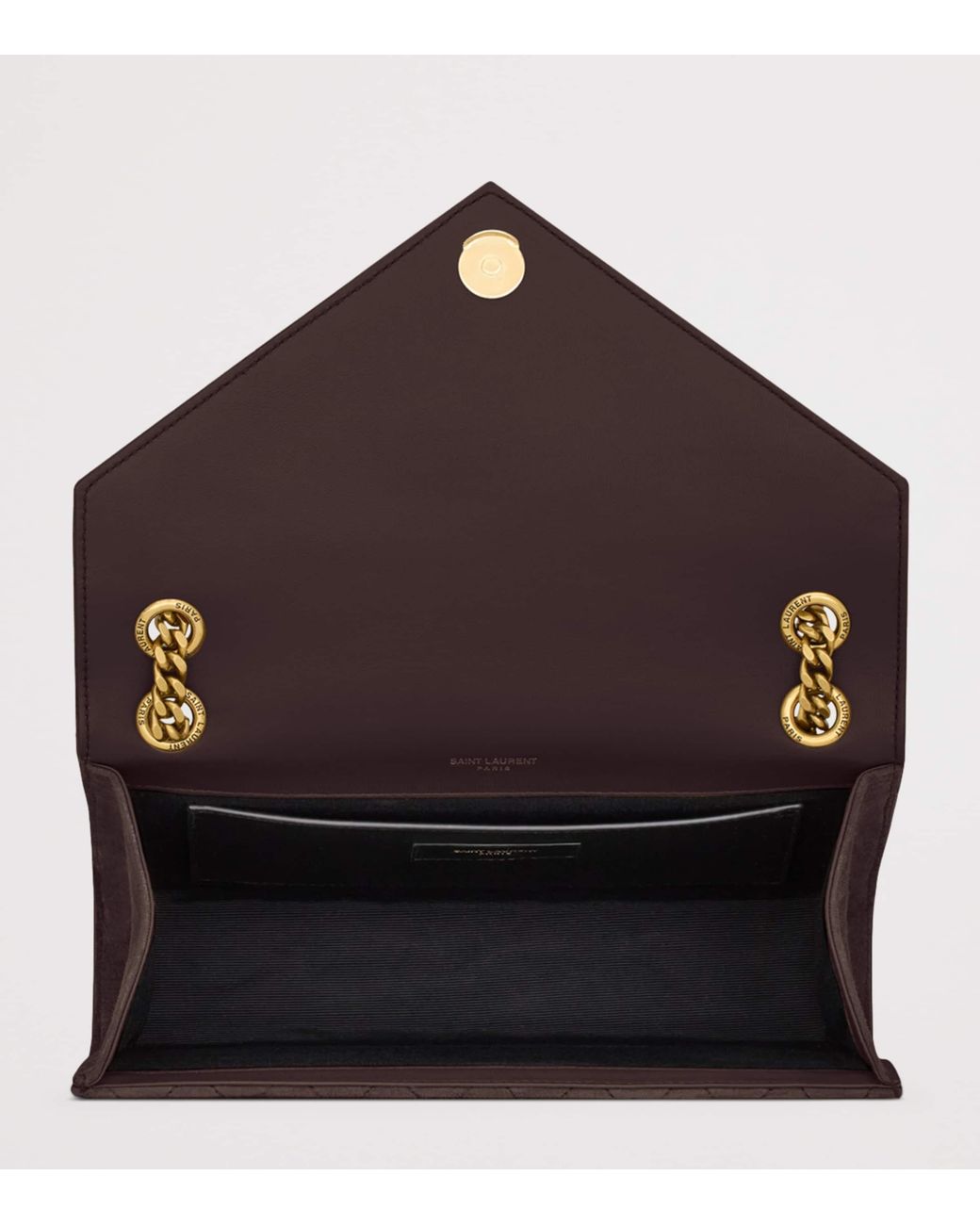 Saint Laurent White Medium Suede Envelope Matelassé Shoulder Bag