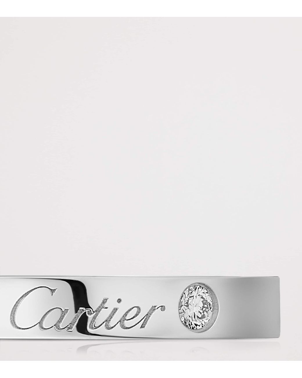 Cartier Metallic Platinum And Diamond C De Wedding Band