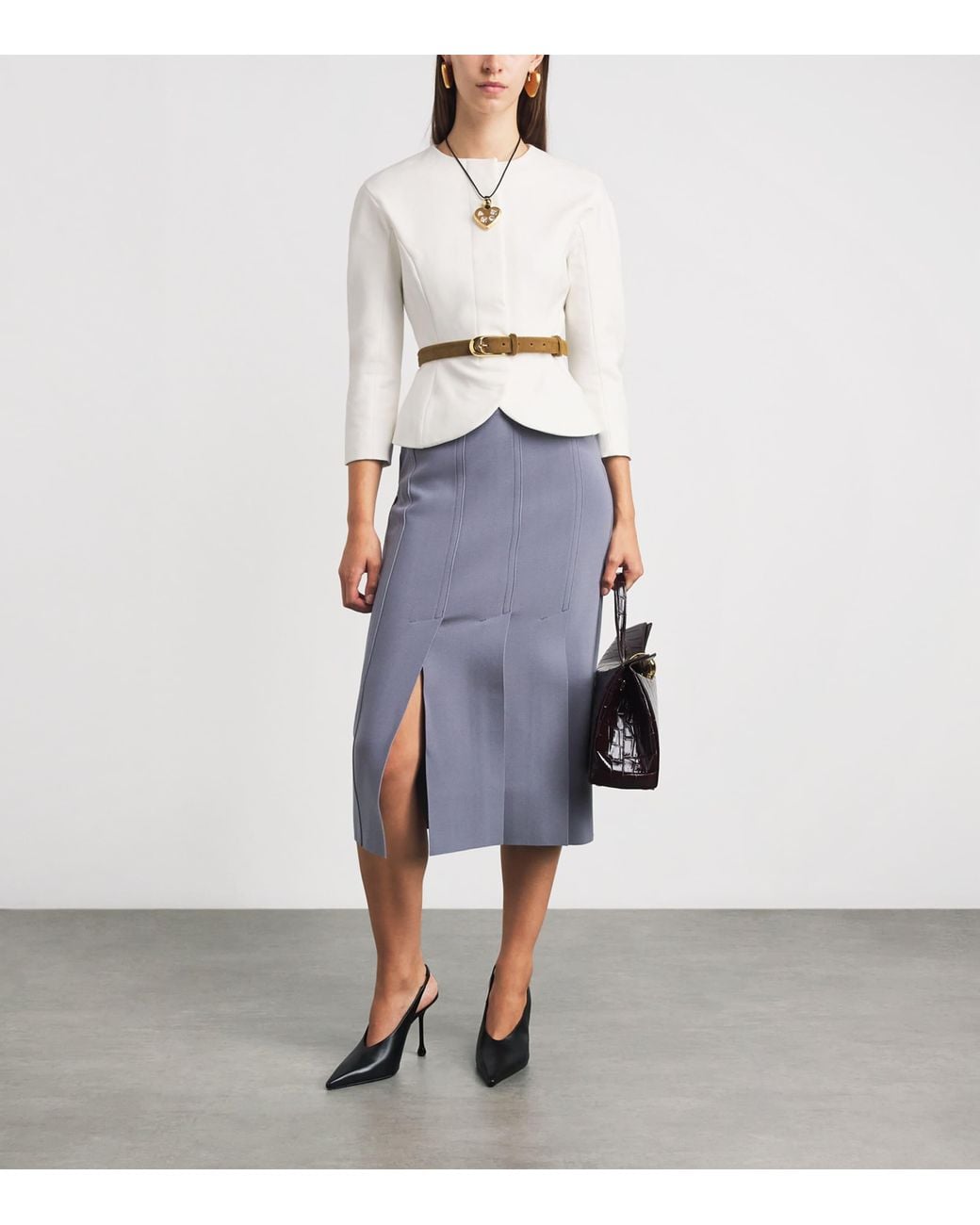 Jacquemus White Peplum-Effect Palmier Jacket