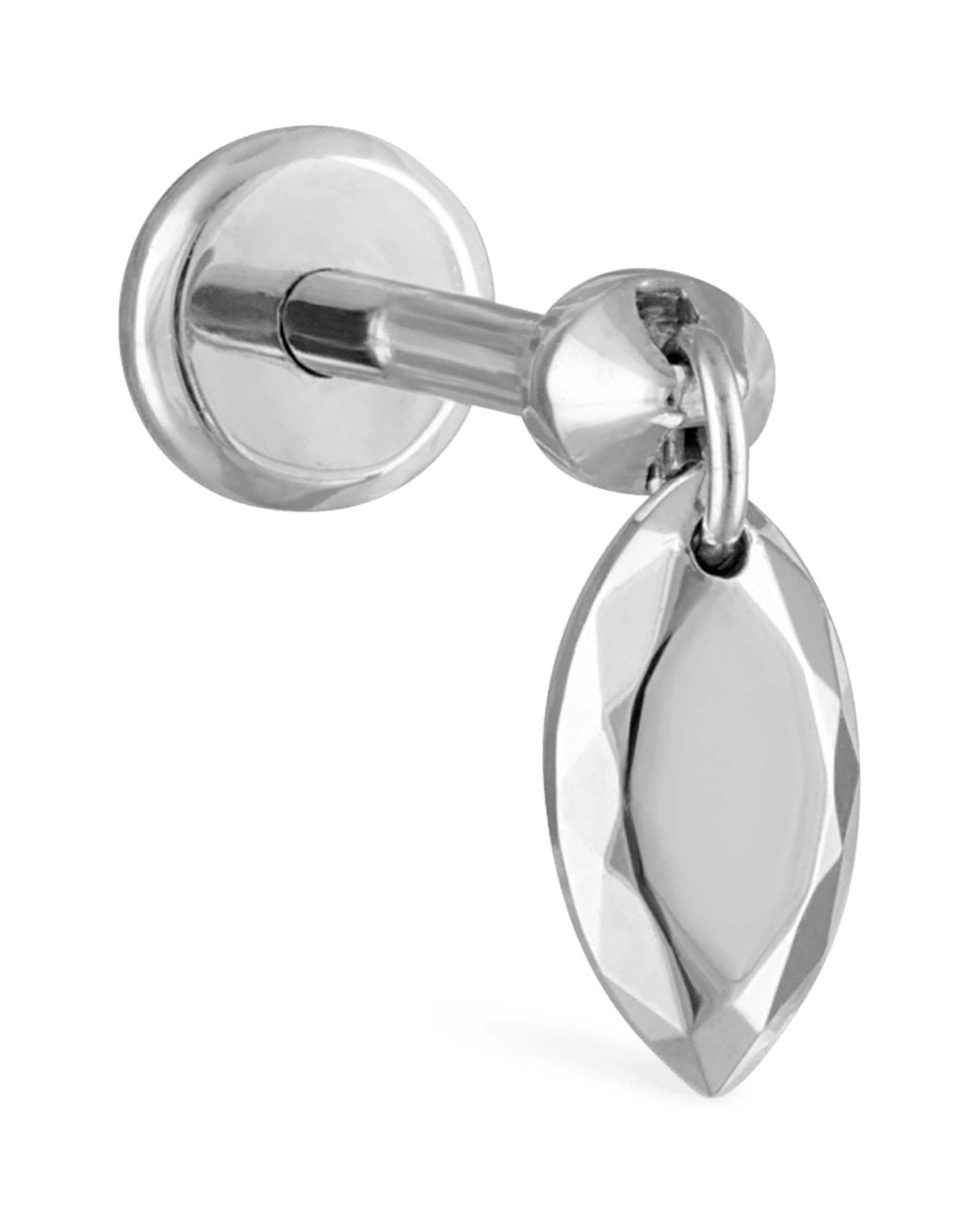 Maria Tash Metallic Faceted Marquise Threaded Charm Earring