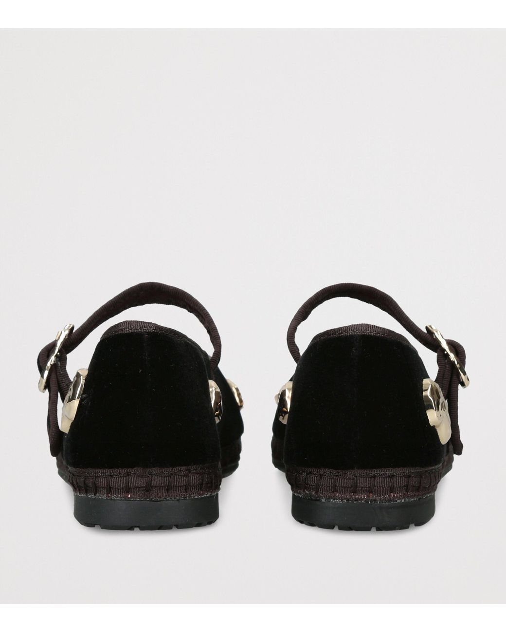 Flabelus Black Velvet Mae Pierre Mary Jane Flats