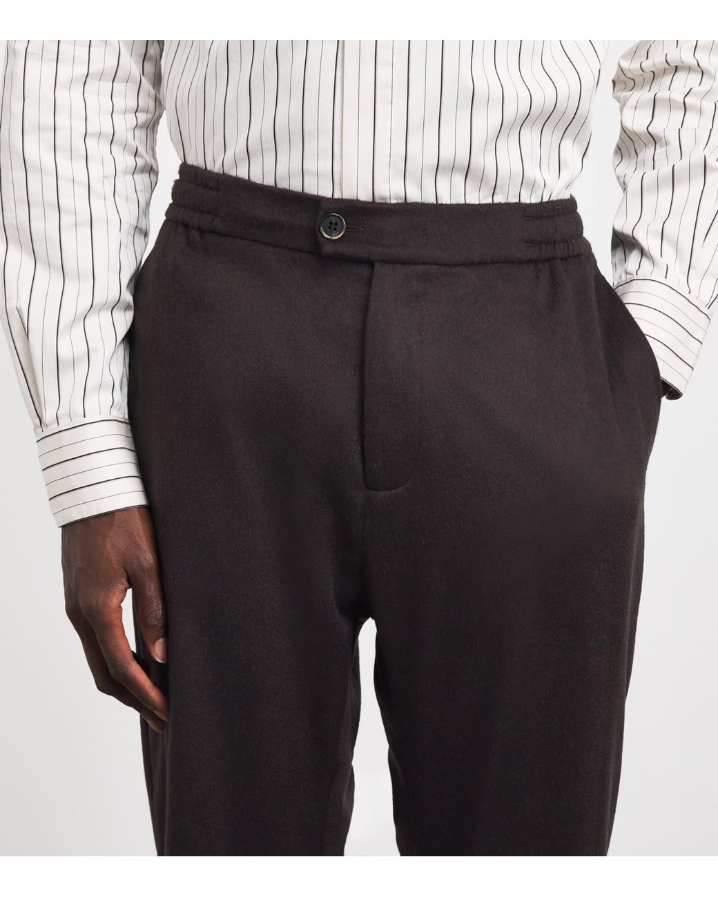 Barena Black Cashmere Straight Trousers for men