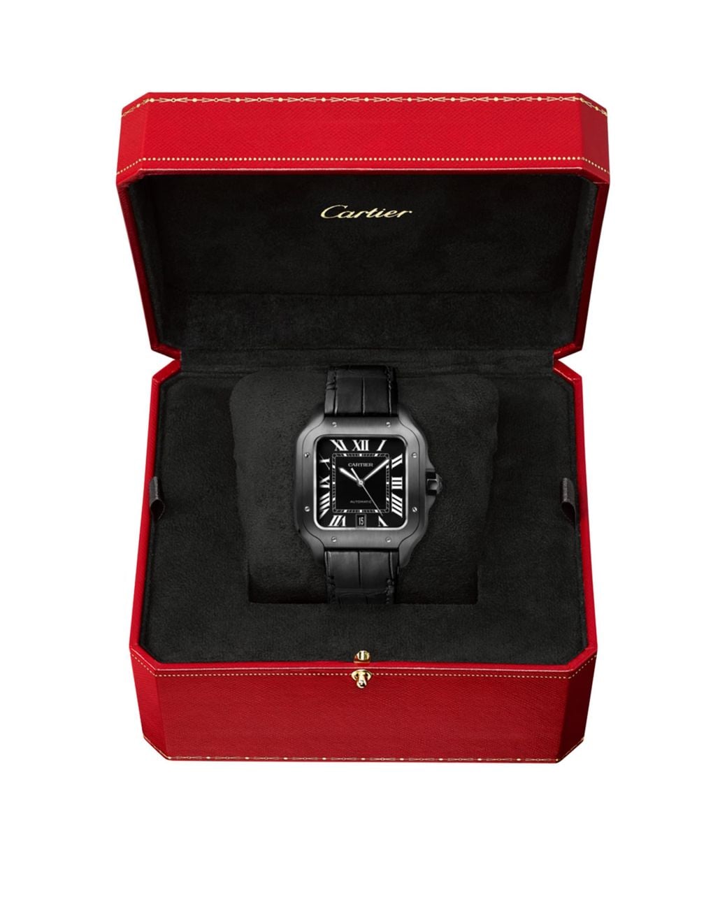 Cartier Gray Stainless Steel Santos De Watch