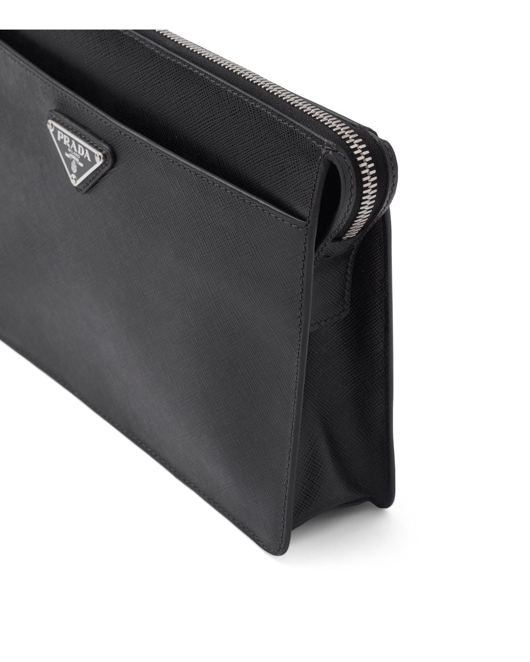 Prada Black Saffiano Leather Pouch for men