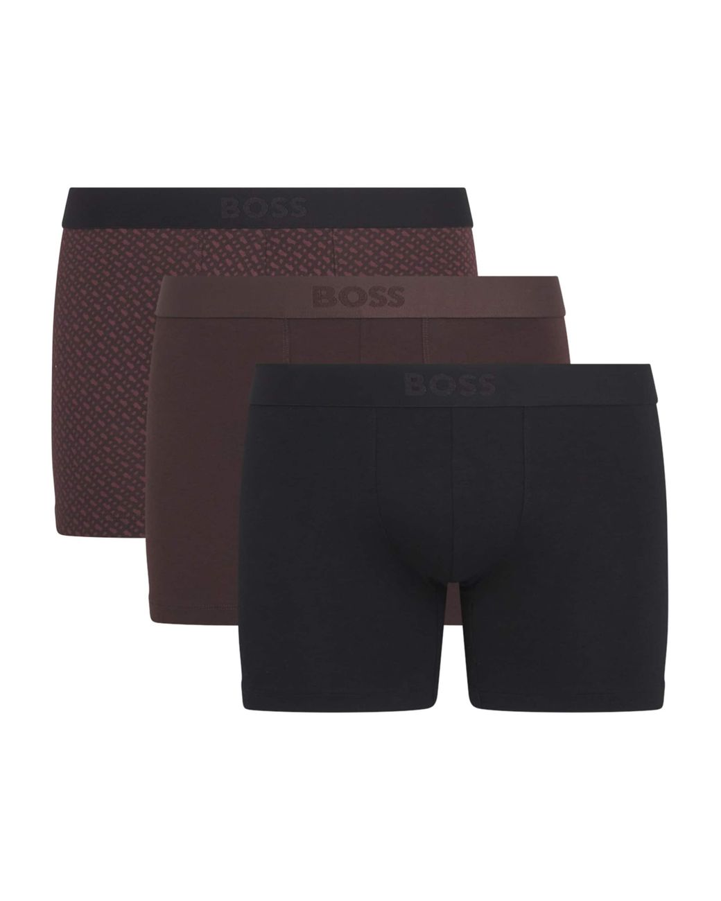Boss Blue Stretch-Organic Cotton Boxer Briefs for men