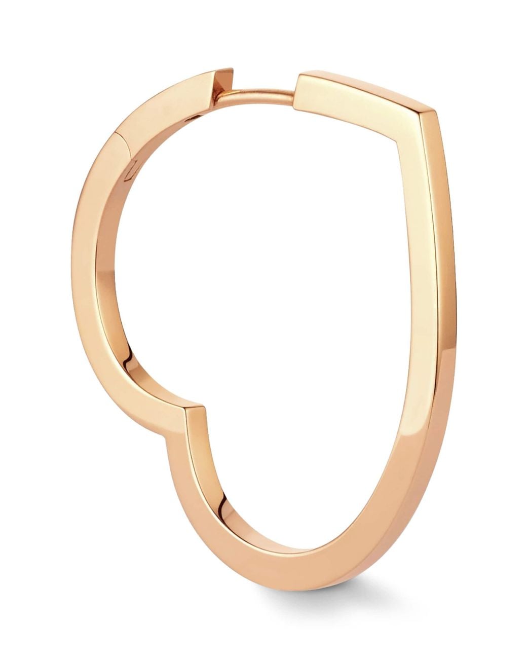 Repossi White Large Heart Antifer Hoop Earrings