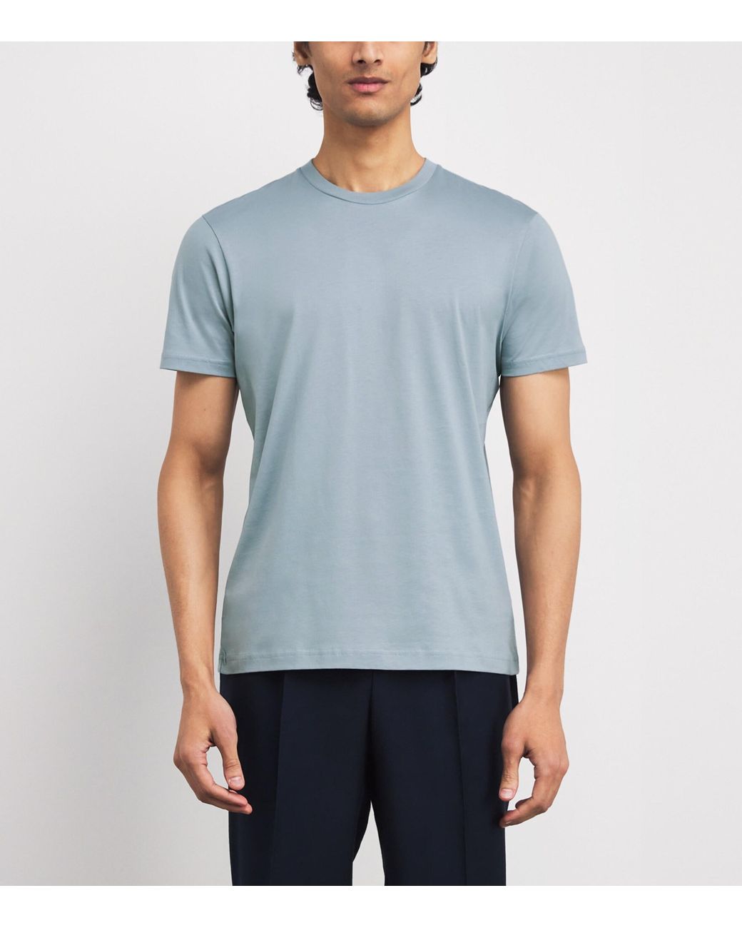 Sunspel Blue Supima Cotton Riviera T-Shirt for men