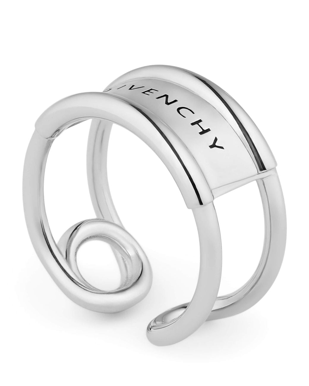 Givenchy Metallic Safety Pin Logo Ring for men