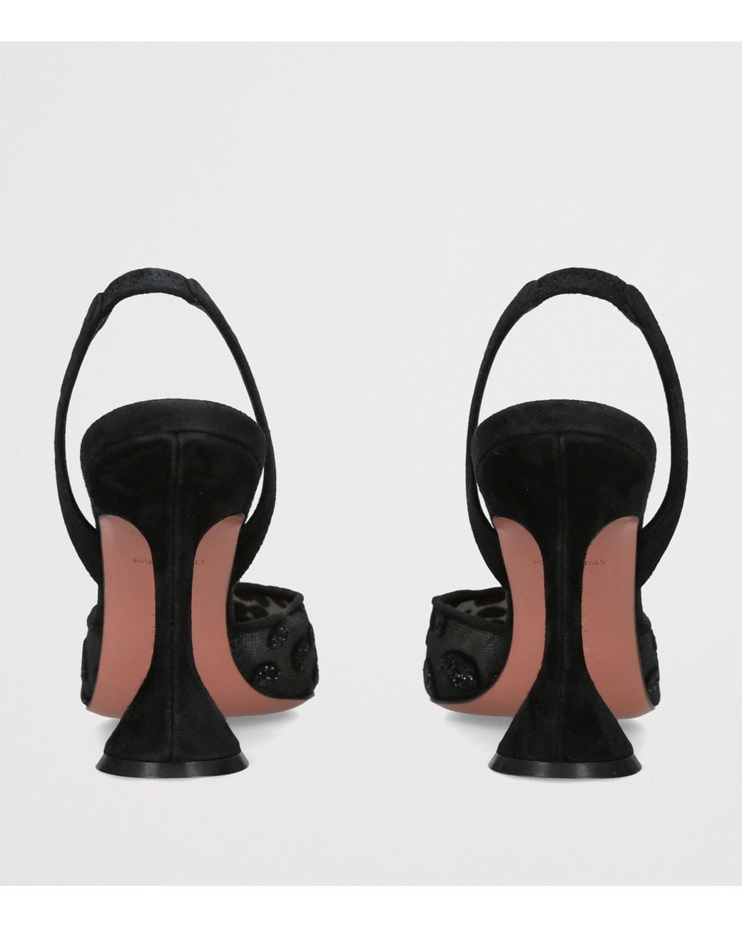 AMINA MUADDI Black Mesh Holli Slingback Pumps 95