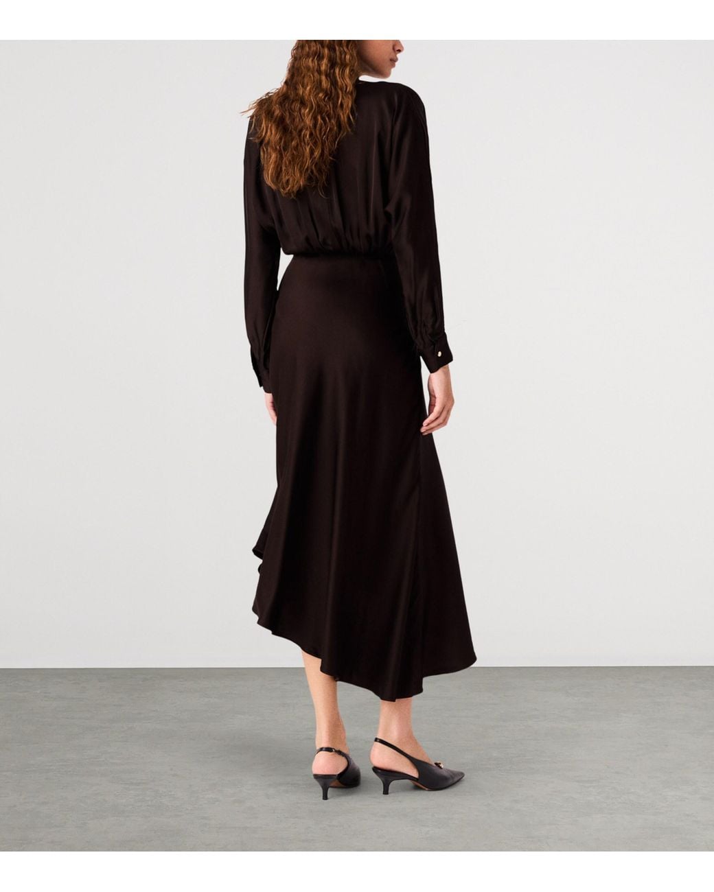 Maje Black Pussybow Midi Dress