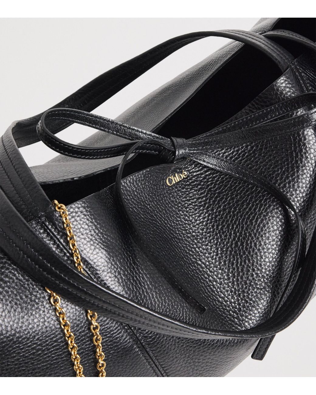 Chloé Black Calfskin Spin East-West Tote Bag
