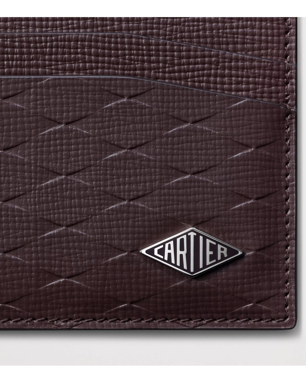 Cartier Purple Leather Losange Card Holder for men