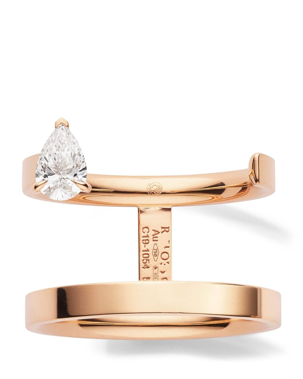 Repossi Natural And Diamond Serti Sur Vide Ring
