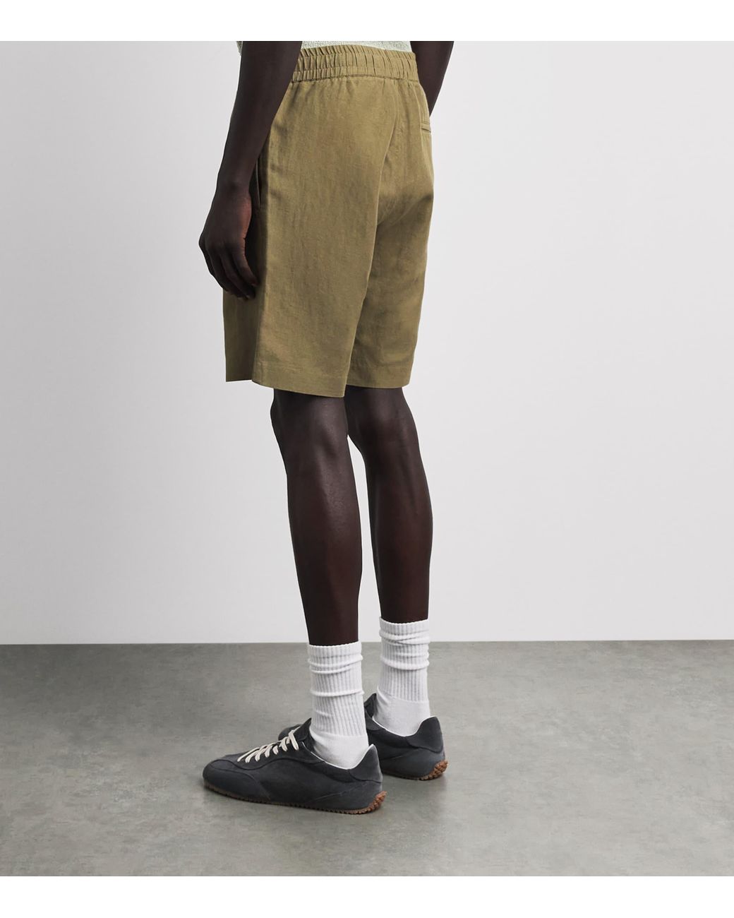 Samsøe & Samsøe Green Linen-Cotton Smith Shorts for men