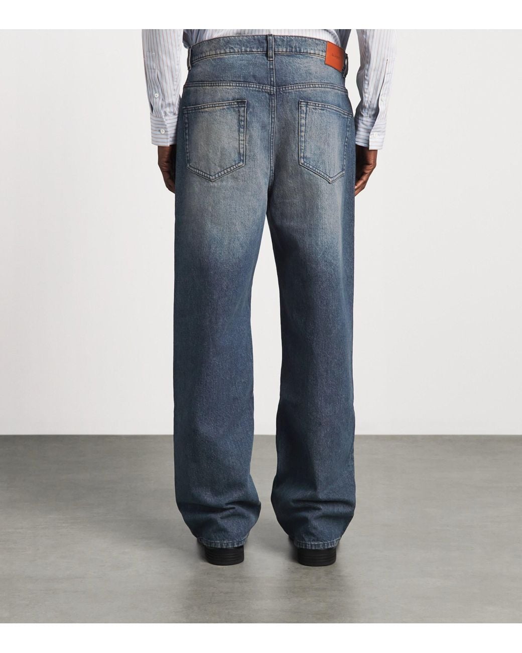 Sandro Blue Baggy Faded Jeans for men