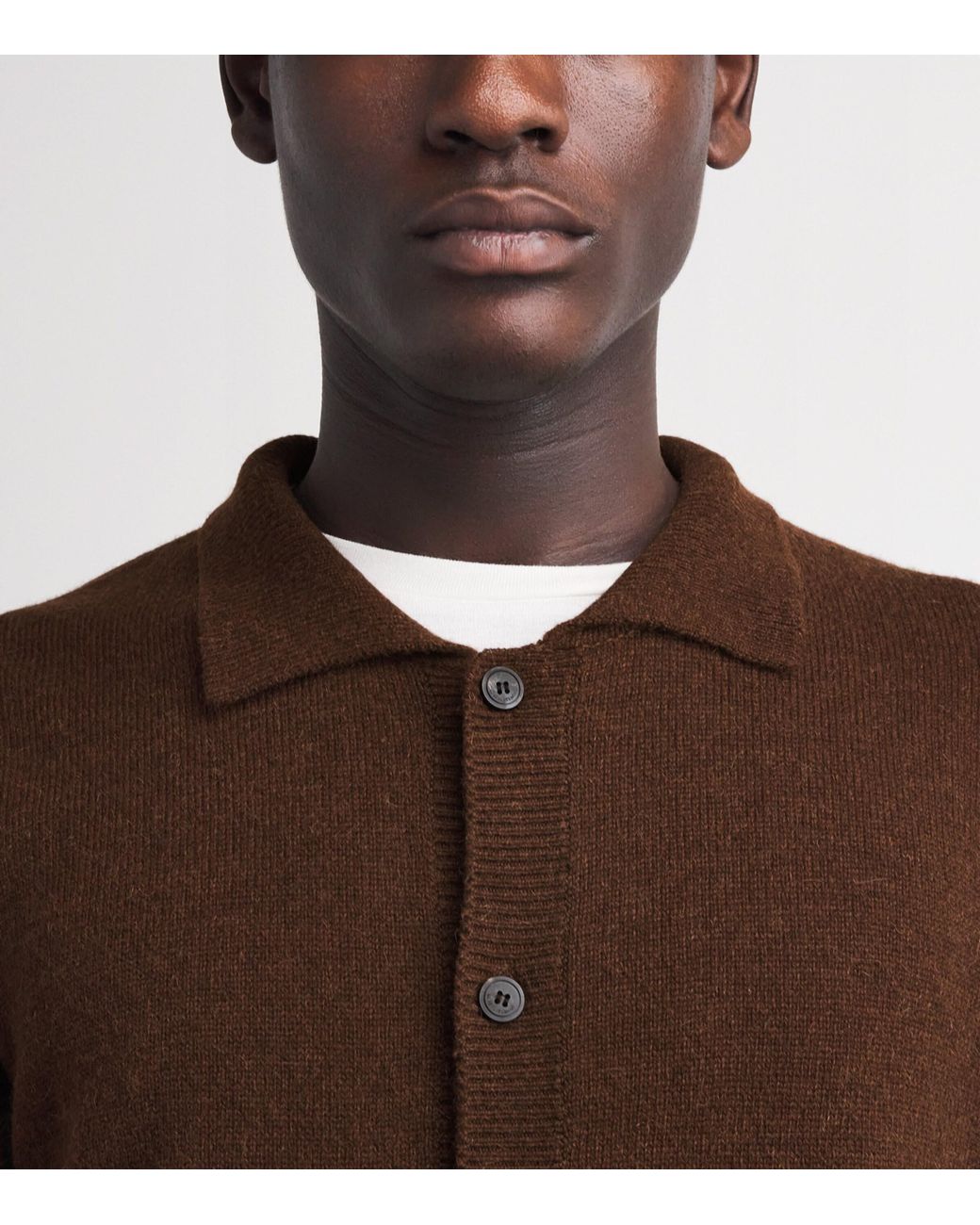 LE17SEPTEMBRE Brown Wool-Alpaca Collar Cardigan for men