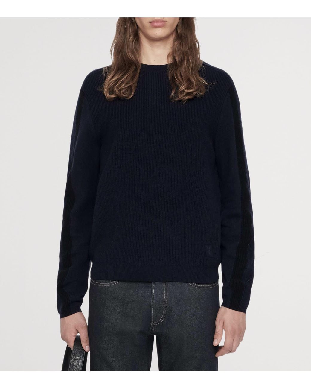 AllSaints Blue Merino Wool Hawke Sweater