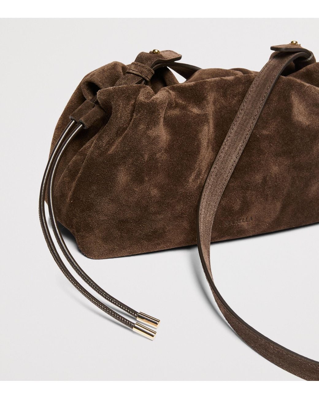 Marella Brown Suede Clutch Bag