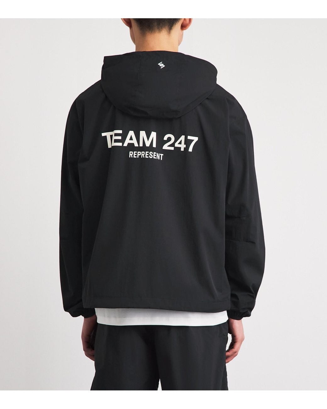 REPRESENT 247 Black Hooded Team 247 Track Jacket for men