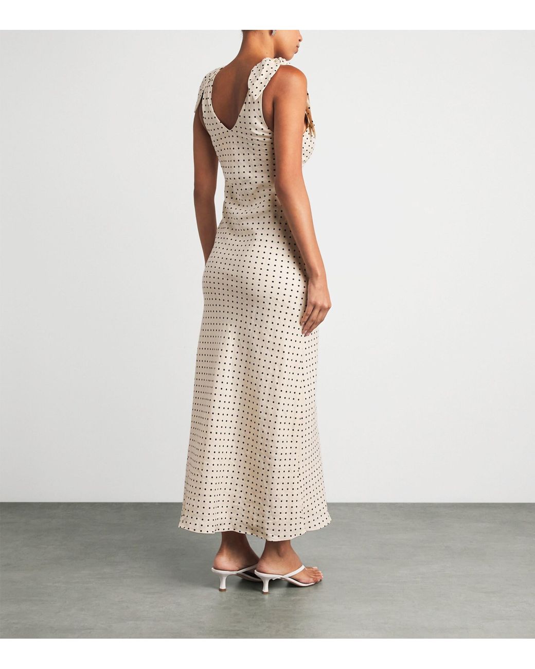 Faithfull The Brand White Linen Polka-Dot Solana Maxi Dress