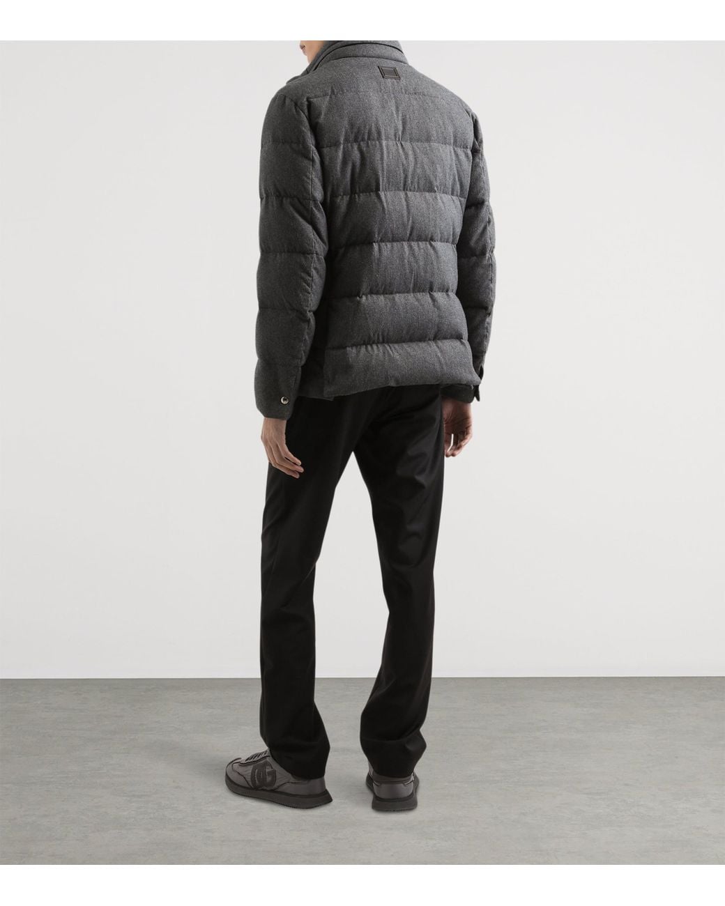 Dolce & Gabbana Black Wool-Blend Pleated Drawstring Trousers for men