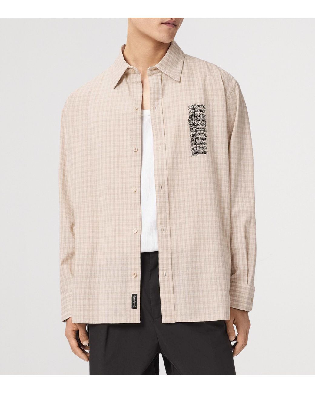 AllSaints Natural Organic Cotton Repeater Shirt for men