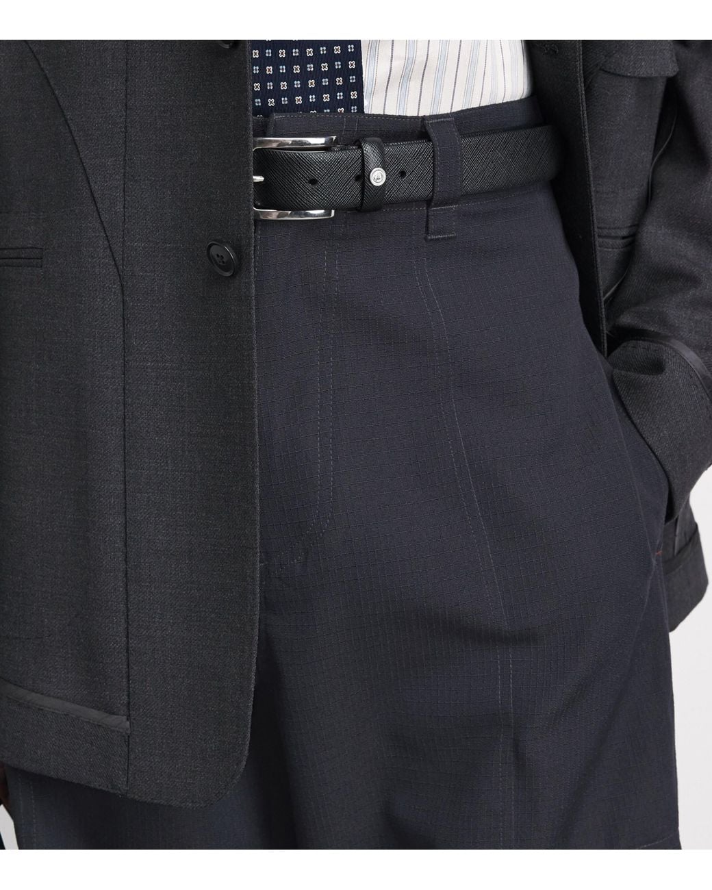 Paul Smith Blue Wool Ripstop Fatigue Trousers for men