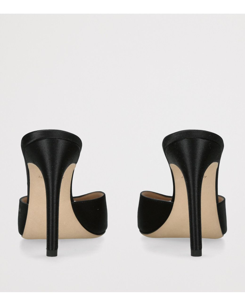 Victoria Beckham Black Satin Harlow Heeled Mules 100